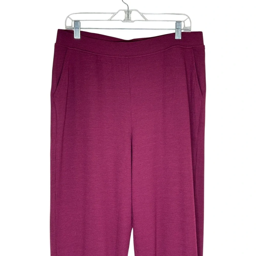Cuddl Duds Soft Rib Lounge Pants Women Medium Tall MT Bordeaux Red A696247‎